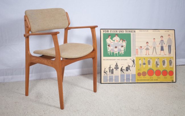 Dänischer Mid-Century Teakholz Schreibtischstuhl 1960er Vintage