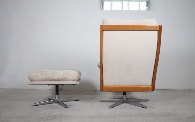 Eugen Schmidt Sessel mit Hocker Mid Century Vintage